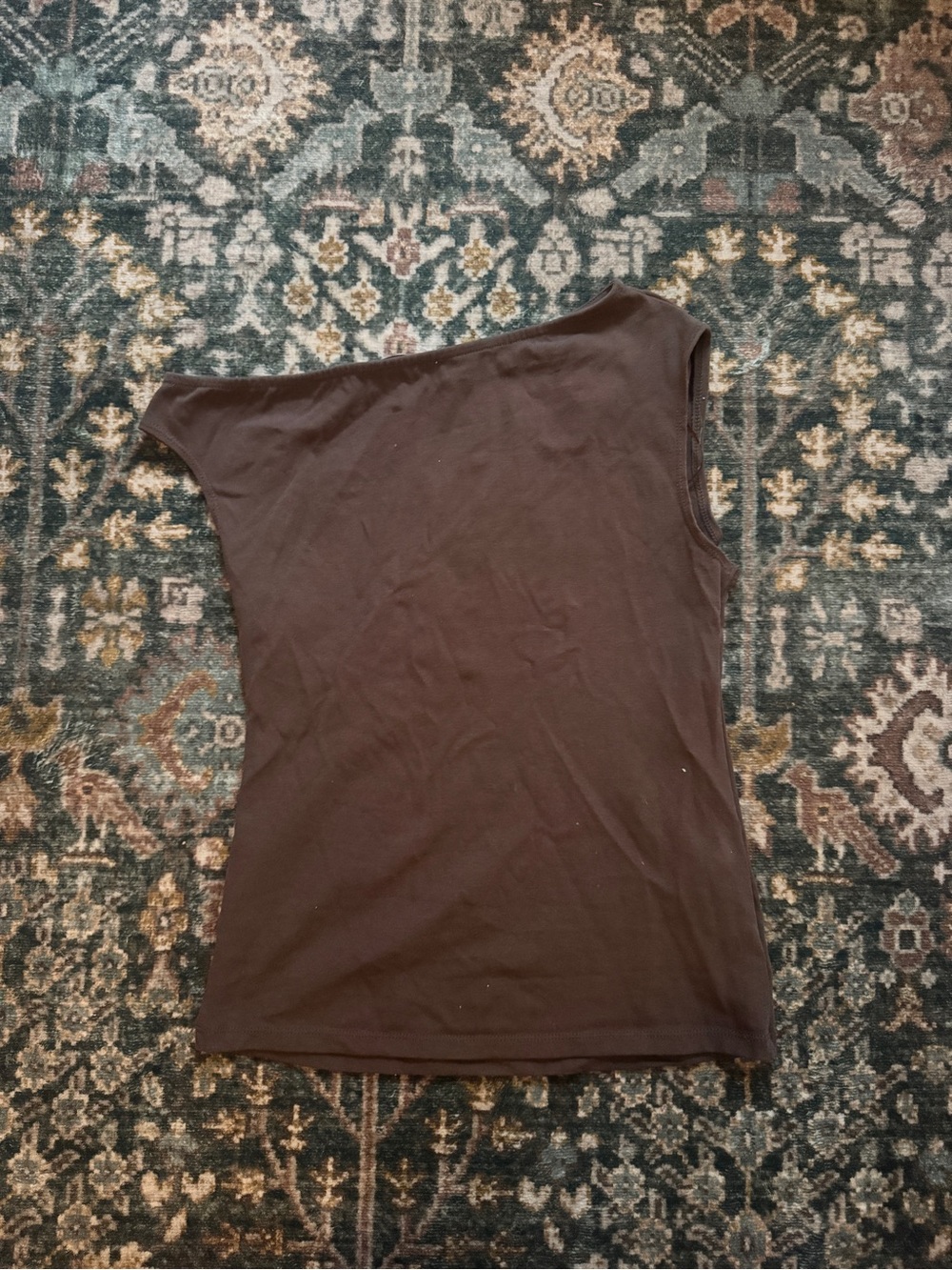 Mango One-Shoulder Rhinestone Tank Top - Brown - Picture 3 of 3